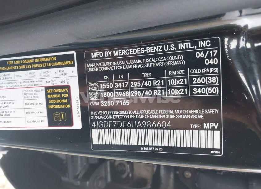 Photo 9 of 2017 Mercedes-benz Gls 550 4MATIC (VIN 4JGDF7DE6HA986604)