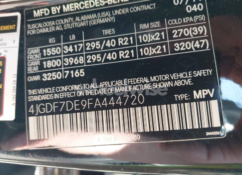 Photo 9 of 2015 Mercedes-benz Gl 550 4MATIC (VIN 4JGDF7DE9FA444720)