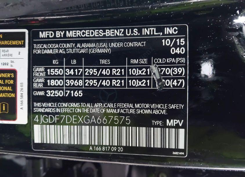 Photo 9 of 2016 Mercedes-benz Gl 550 4MATIC (VIN 4JGDF7DEXGA667575)