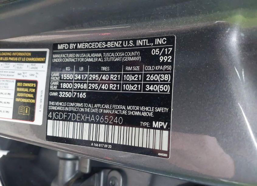 Photo 9 of 2017 Mercedes-benz Gls 550 4MATIC (VIN 4JGDF7DEXHA965240)