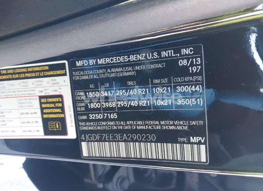 Photo 9 of 2014 Mercedes-benz Gl 63 AMG 4MATIC (VIN 4JGDF7EE3EA290230)