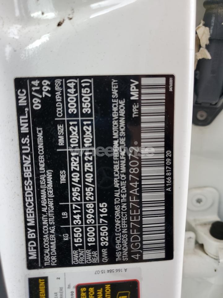 Photo 13 of 2015 MERCEDES-BENZ GL 63 AMG (VIN 4JGDF7EE7FA478072)