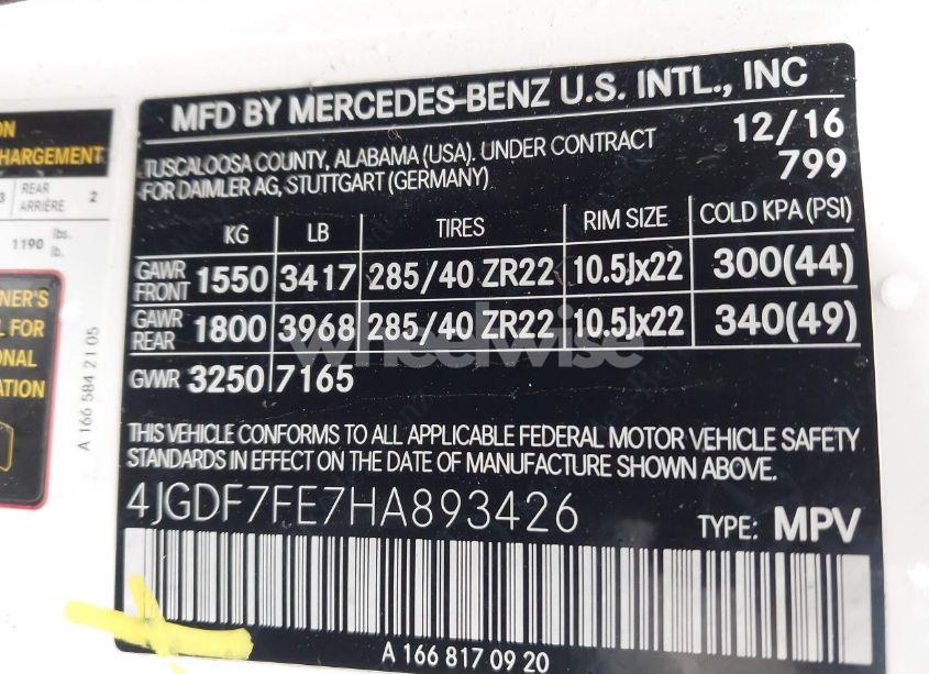 Photo 9 of 2017 Mercedes-benz Amg GLS 63 4MATIC (VIN 4JGDF7FE7HA893426)