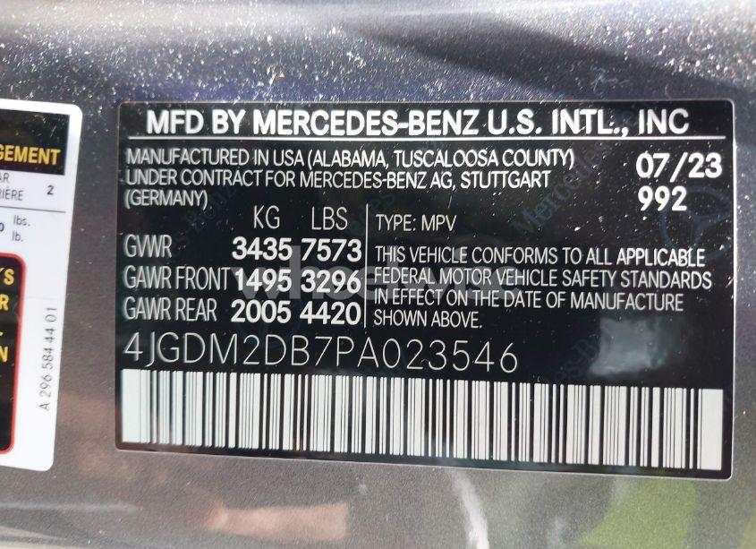 Photo 9 of 2023 Mercedes-benz Eqs 450+ SUV (VIN 4JGDM2DB7PA023546)