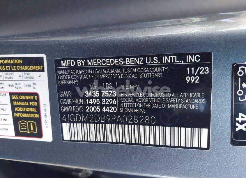 Photo 9 of 2023 Mercedes-benz Eqs 450+ SUV (VIN 4JGDM2DB9PA028280)