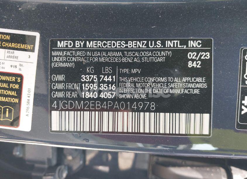 Photo 9 of 2023 Mercedes-benz Eqs 450 SUV 4MATIC (VIN 4JGDM2EB4PA014978)