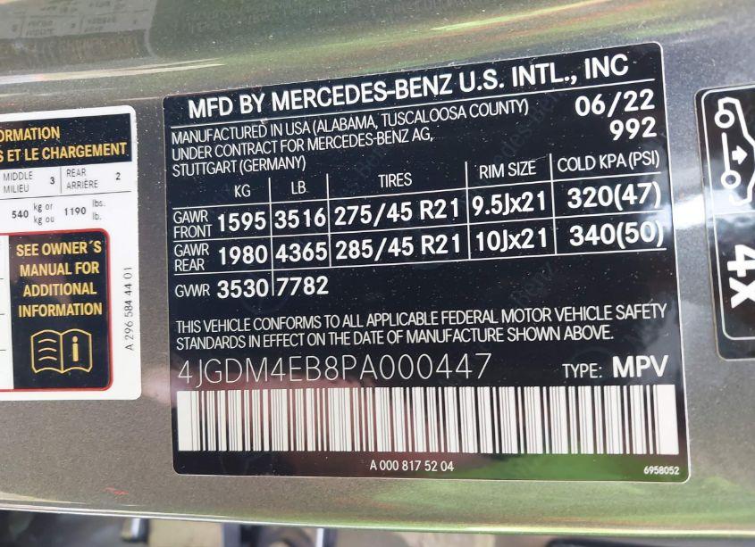 Photo 9 of 2023 Mercedes-benz Eqs 580 SUV 4MATIC (VIN 4JGDM4EB8PA000447)