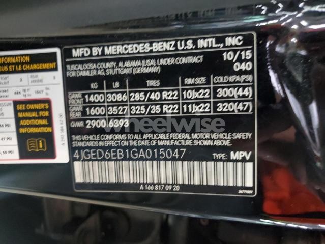 Photo 2 of 2016 MERCEDES-BENZ GLE COUPE 450 4MATIC N/A (VIN 4JGED6EB1GA015047)