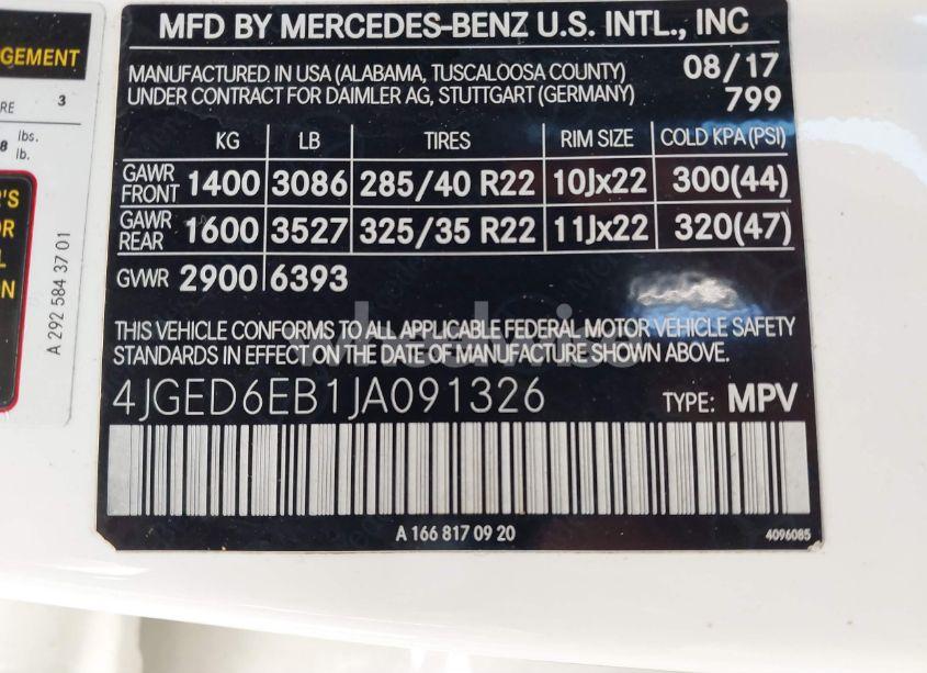 Photo 9 of 2018 Mercedes-benz Amg GLE 43 COUPE 4MATIC (VIN 4JGED6EB1JA091326)