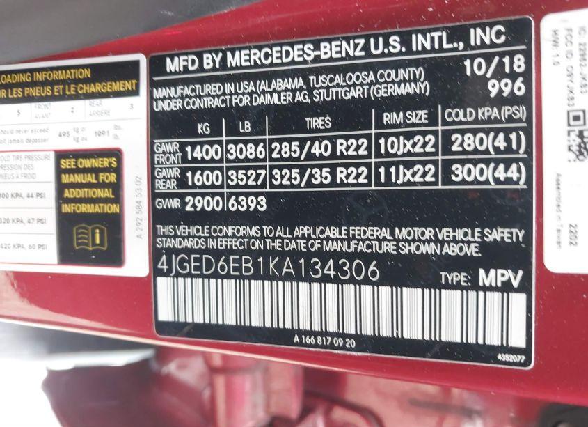 Photo 9 of 2019 Mercedes-benz Amg GLE 43 COUPE 4MATIC (VIN 4JGED6EB1KA134306)