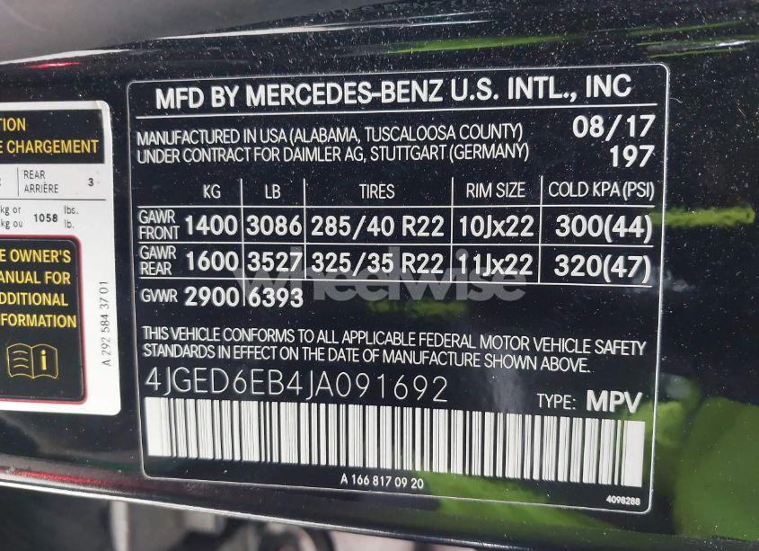 Photo 9 of 2018 Mercedes-benz Amg GLE 43 COUPE 4MATIC (VIN 4JGED6EB4JA091692)