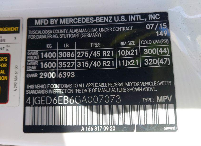 Photo 9 of 2016 Mercedes-benz Gle 450 AMG COUPE 4MATIC (VIN 4JGED6EB6GA007073)