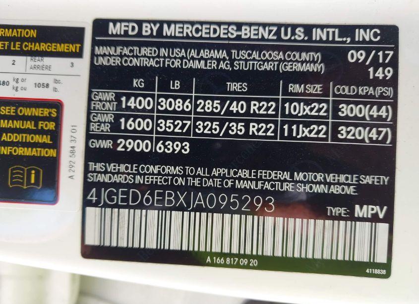 Photo 9 of 2018 Mercedes-benz Amg GLE 43 COUPE 4MATIC (VIN 4JGED6EBXJA095293)