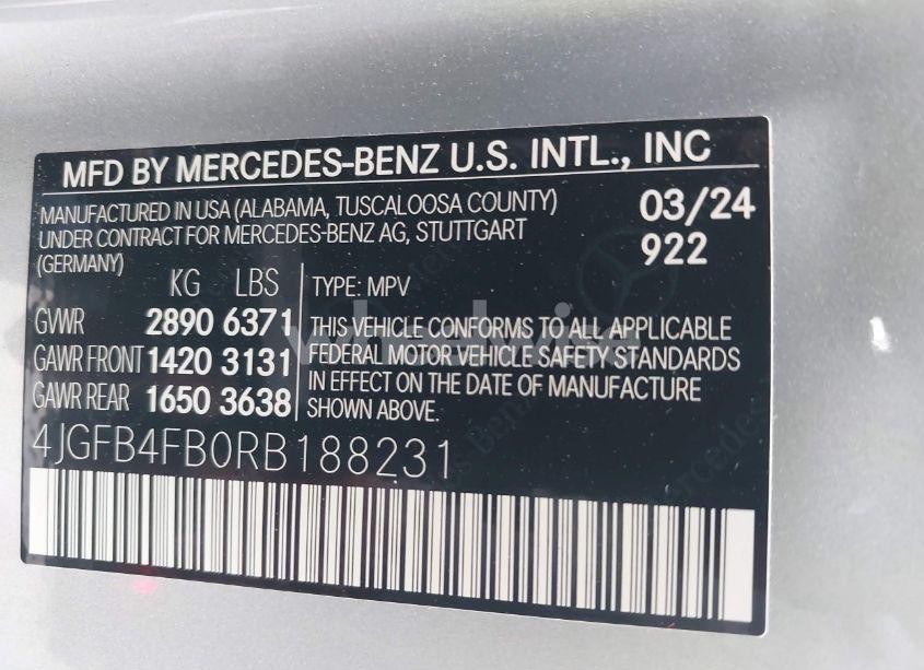 Photo 9 of 2024 Mercedes-benz Gle 350 4MATIC (VIN 4JGFB4FB0RB188231)