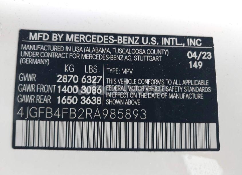 Photo 9 of 2024 Mercedes-benz Gle GLE 350 (VIN 4JGFB4FB2RA985893)