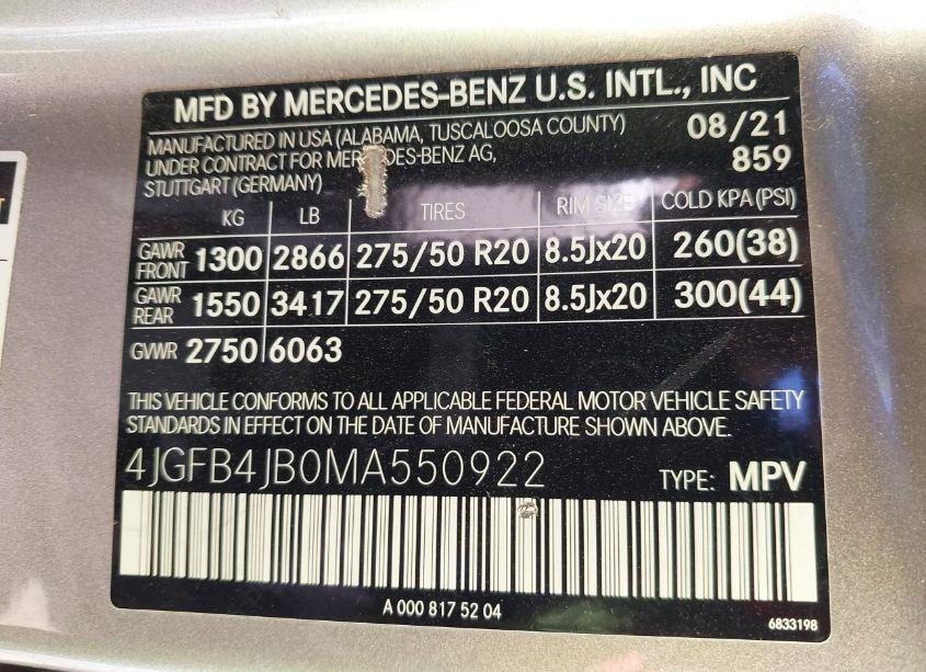 Photo 9 of 2021 Mercedes-benz Gle 350 (VIN 4JGFB4JB0MA550922)