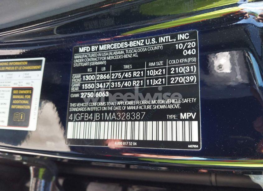 Photo 9 of 2021 Mercedes-benz Gle 350 (VIN 4JGFB4JB1MA328387)