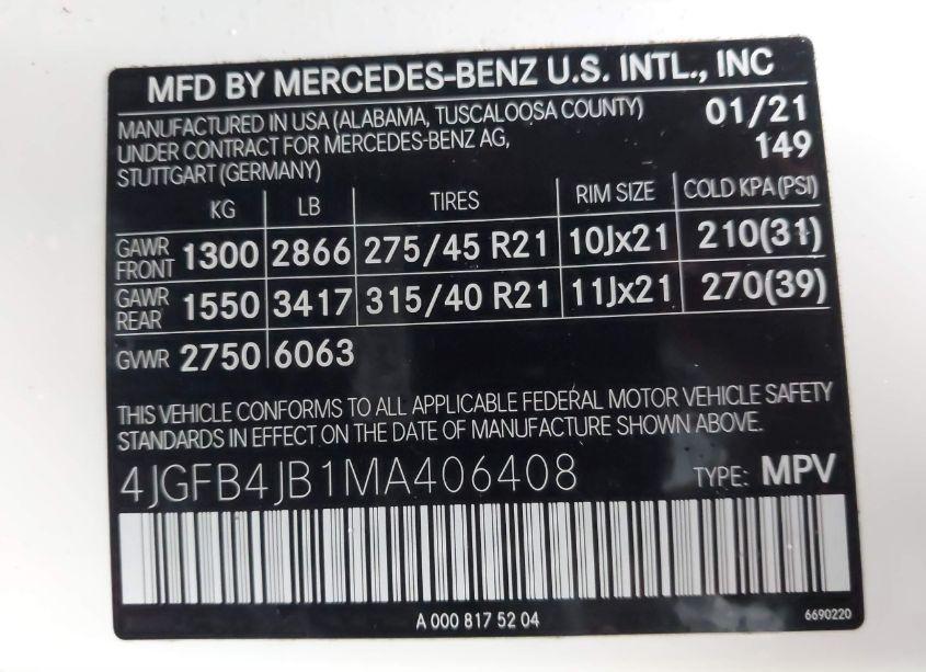 Photo 9 of 2021 Mercedes-benz Gle 350 (VIN 4JGFB4JB1MA406408)