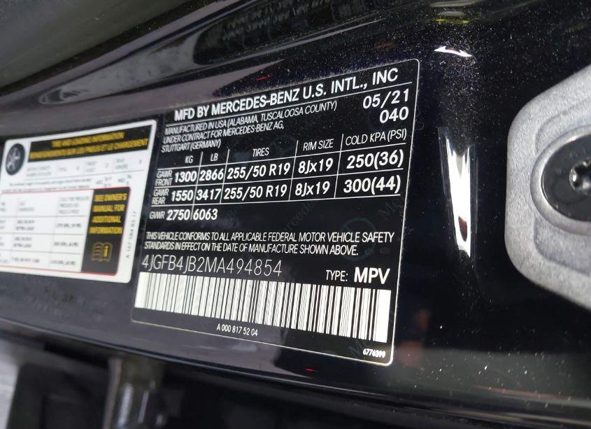 Photo 9 of 2021 Mercedes-benz Gle 350 (VIN 4JGFB4JB2MA494854)