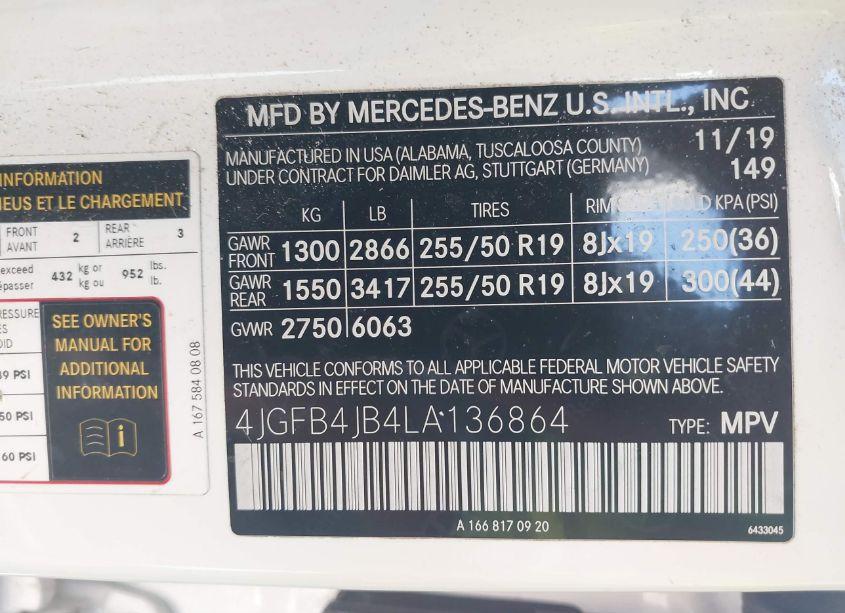 Photo 9 of 2020 Mercedes-benz Gle 350 (VIN 4JGFB4JB4LA136864)