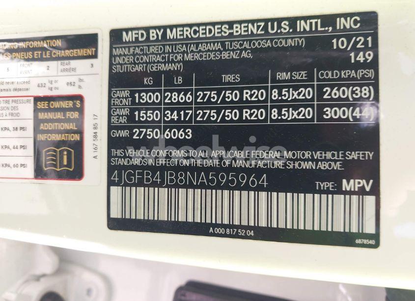 Photo 9 of 2022 Mercedes-benz Gle 350 (VIN 4JGFB4JB8NA595964)