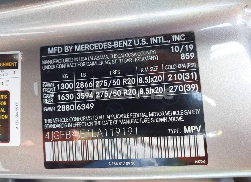 Photo 9 of 2020 Mercedes-benz Gle 350 (VIN 4JGFB4JE1LA119191)