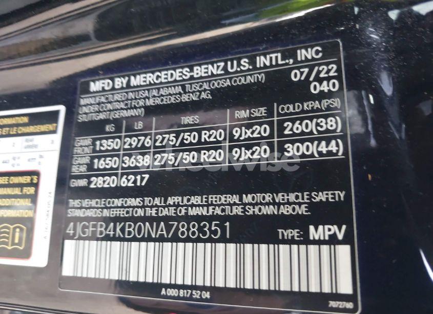 Photo 9 of 2022 Mercedes-benz Gle 350 4MATIC (VIN 4JGFB4KB0NA788351)