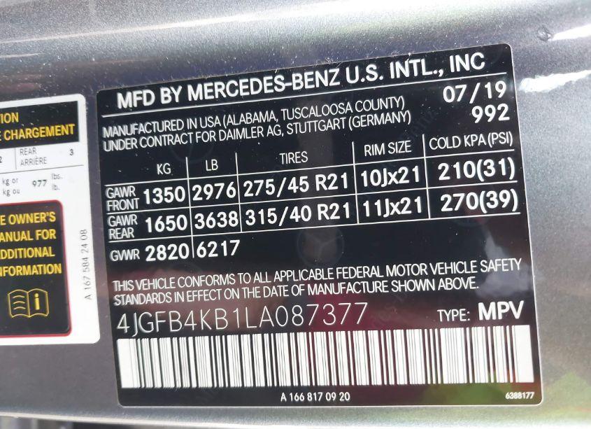 Photo 9 of 2020 Mercedes-benz Gle 350 4MATIC (VIN 4JGFB4KB1LA087377)