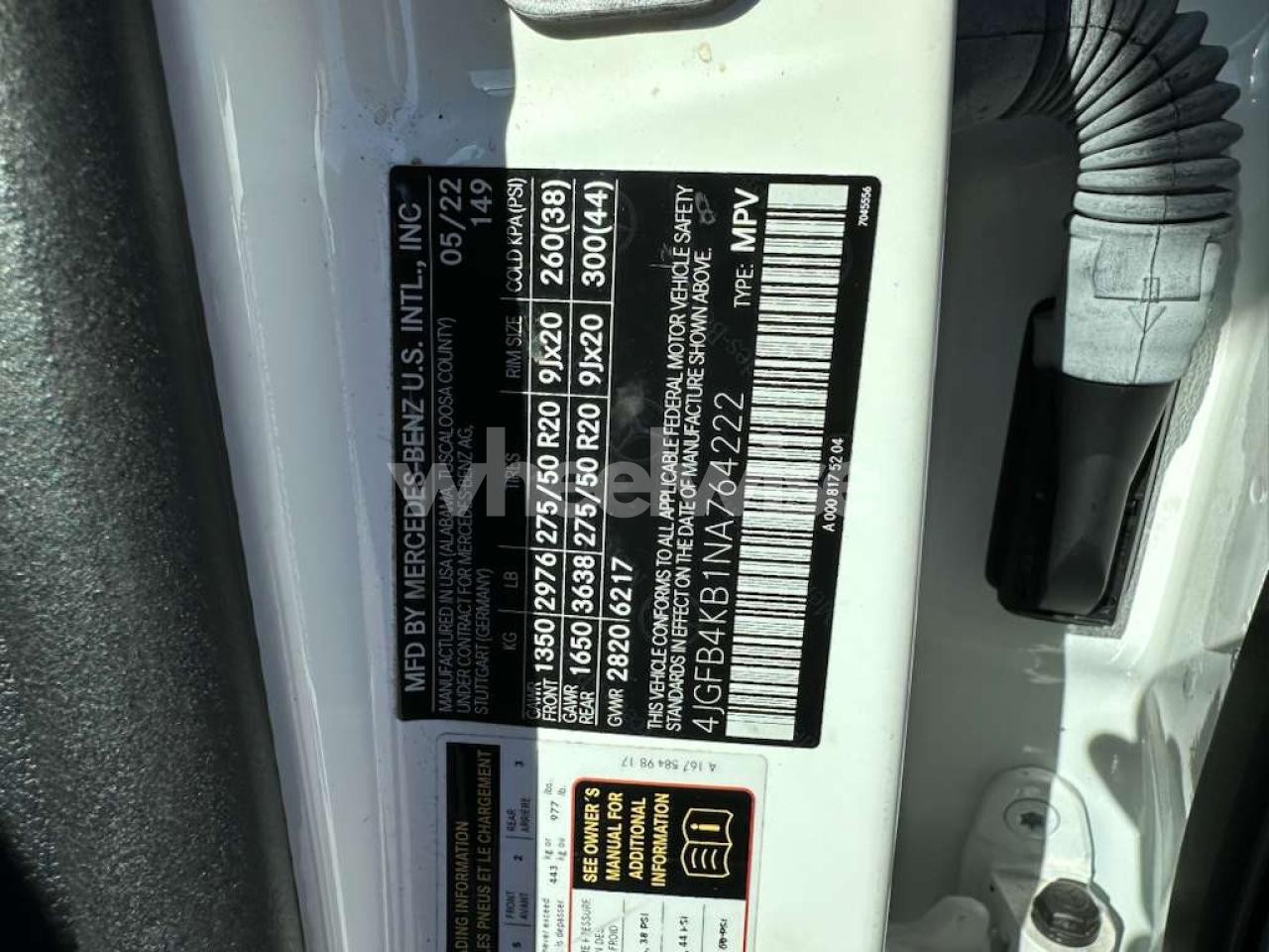 Photo 10 of 2022 MERCEDES-BENZ GLE 350 4MATIC (VIN 4JGFB4KB1NA764222)