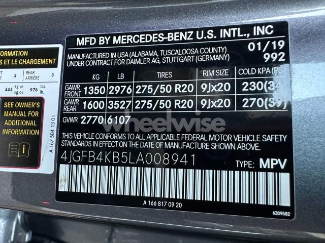 Photo 2 of 2020 MERCEDES-BENZ GLE 350 4MATIC (VIN 4JGFB4KB5LA008941)
