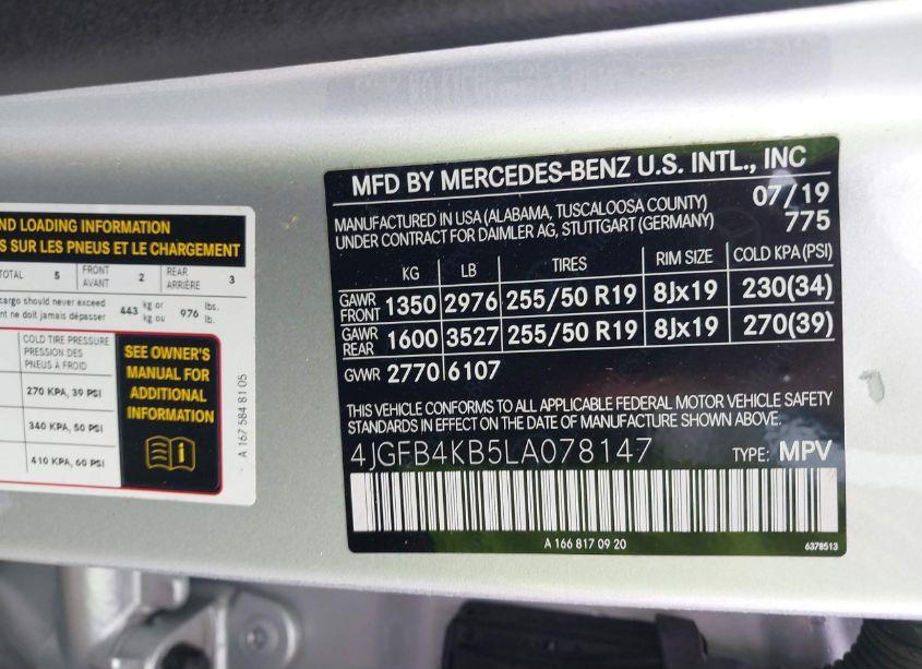 Photo 9 of 2020 Mercedes-benz Gle 350 4MATIC (VIN 4JGFB4KB5LA078147)