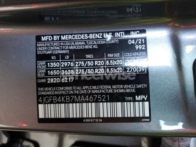 Photo 3 of 2021 MERCEDES-BENZ GLE 350 4MATIC (VIN 4JGFB4KB7MA467521)