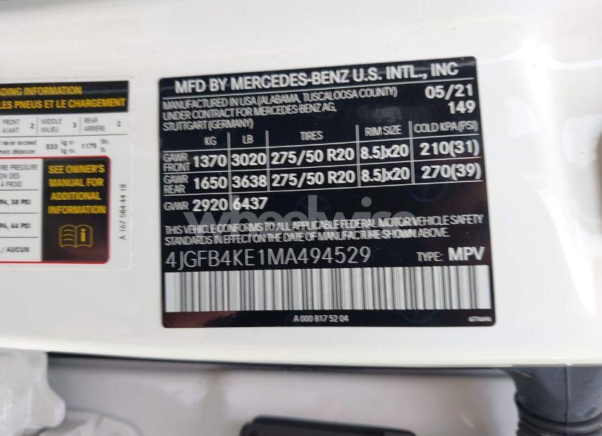 Photo 9 of 2021 Mercedes-benz Gle 350 4MATIC (VIN 4JGFB4KE1MA494529)