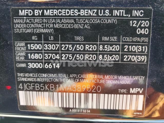 Photo 6 of 2021 MERCEDES-BENZ GLE 450 4MATIC (VIN 4JGFB5KB1MA389520)