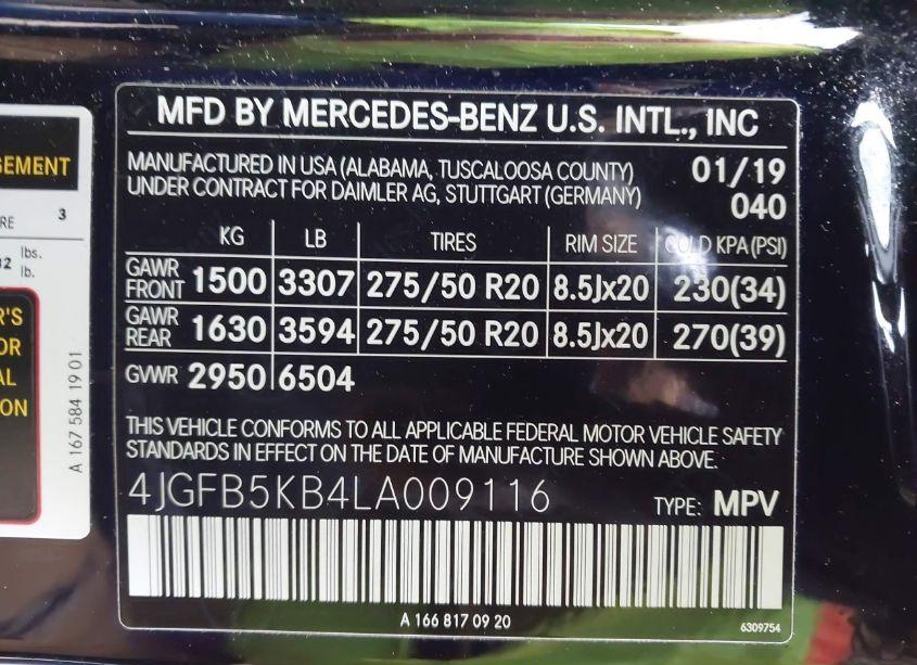 Photo 9 of 2020 Mercedes-benz Gle 450 4MATIC (VIN 4JGFB5KB4LA009116)