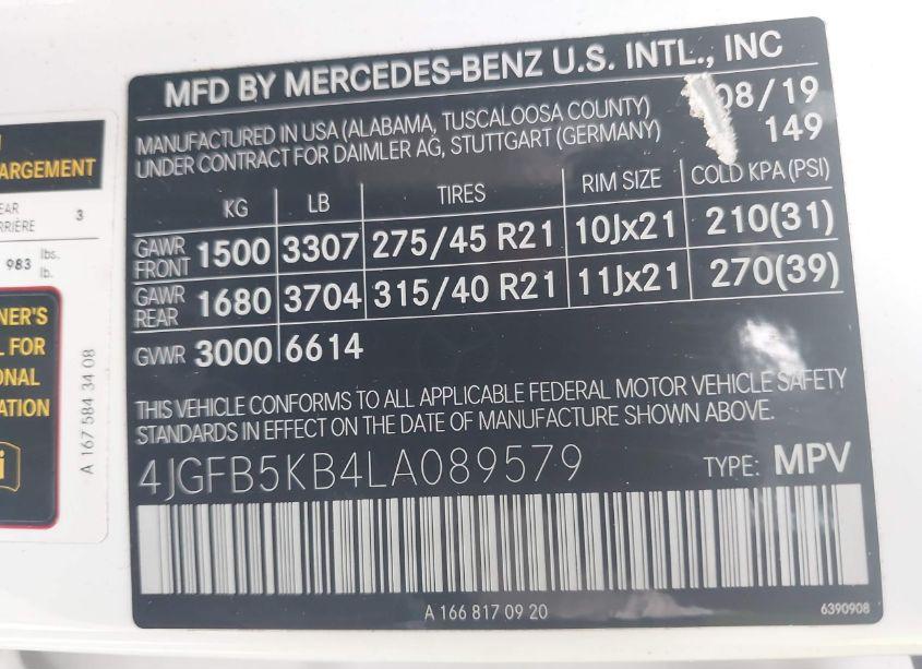 Photo 9 of 2020 Mercedes-benz Gle 450 4MATIC (VIN 4JGFB5KB4LA089579)