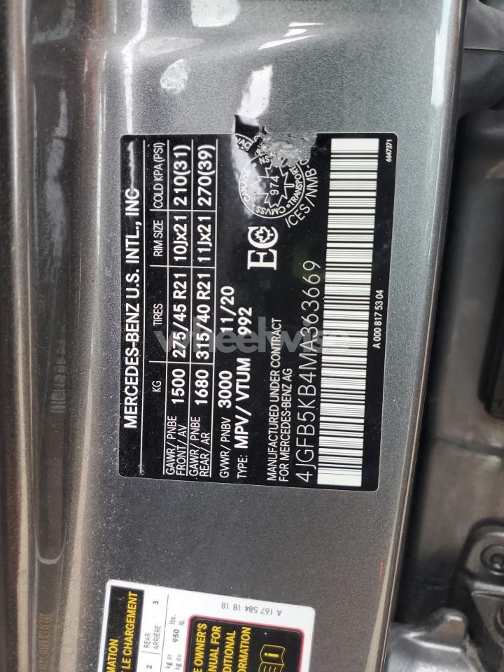 Photo 13 of 2021 MERCEDES-BENZ GLE 450 4MATIC (VIN 4JGFB5KB4MA363669)