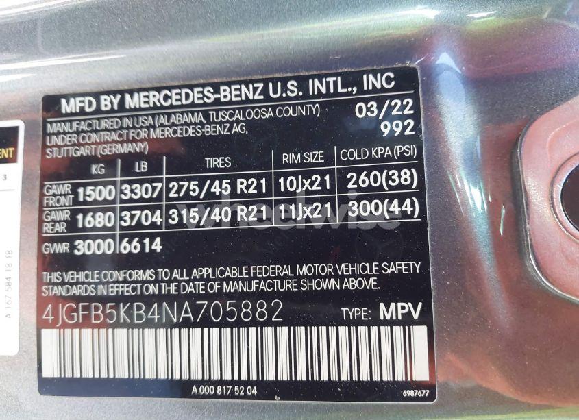 Photo 9 of 2022 Mercedes-benz Gle 450 4MATIC (VIN 4JGFB5KB4NA705882)