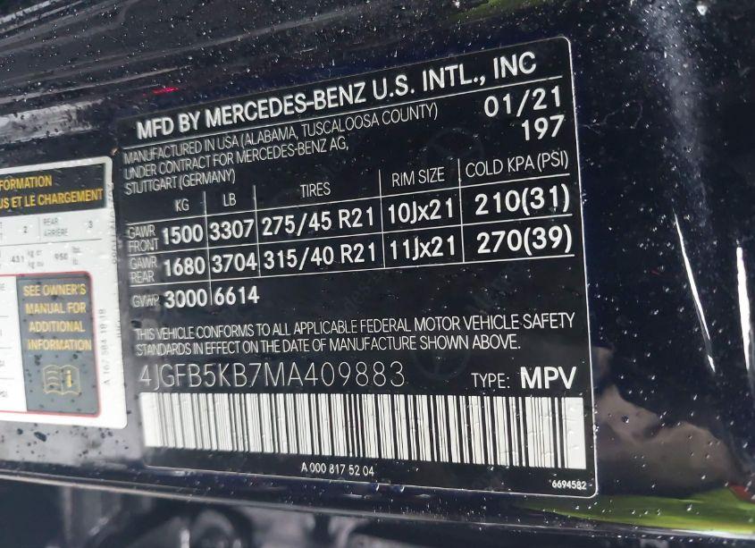 Photo 9 of 2021 Mercedes-benz Gle 450 4MATIC (VIN 4JGFB5KB7MA409883)