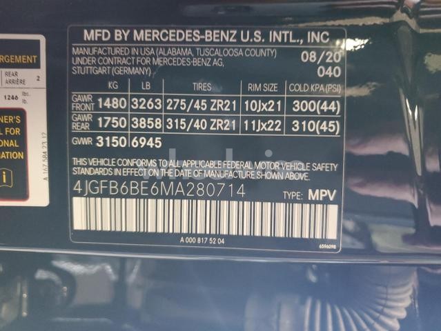 Photo 6 of 2021 MERCEDES-BENZ GLE AMG 53 4MATIC (VIN 4JGFB6BE6MA280714)