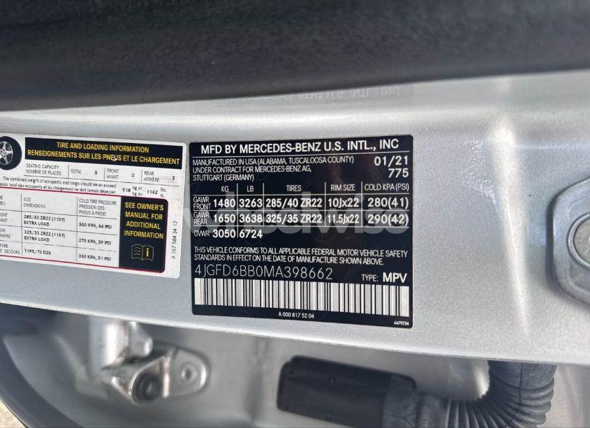 Photo 9 of 2021 Mercedes-benz Gle COUPE AMG 53 4MATIC (VIN 4JGFD6BB0MA398662)