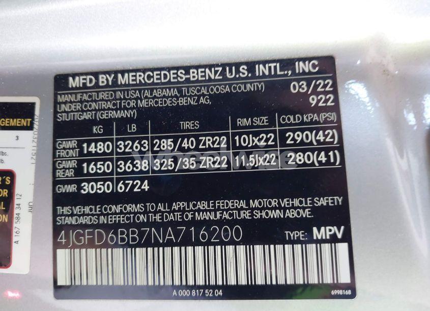 Photo 9 of 2022 Mercedes-benz Amg GLE 53 COUPE 4MATIC (VIN 4JGFD6BB7NA716200)