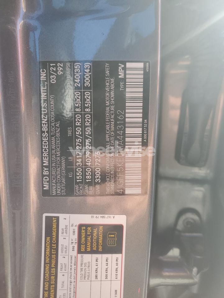 Photo 13 of 2021 MERCEDES-BENZ GLS 450 4MATIC (VIN 4JGFF5KE0MA443162)