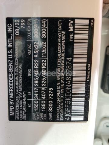 Photo 11 of 2022 MERCEDES-BENZ GLS 450 4MATIC (VIN 4JGFF5KE0NA822874)