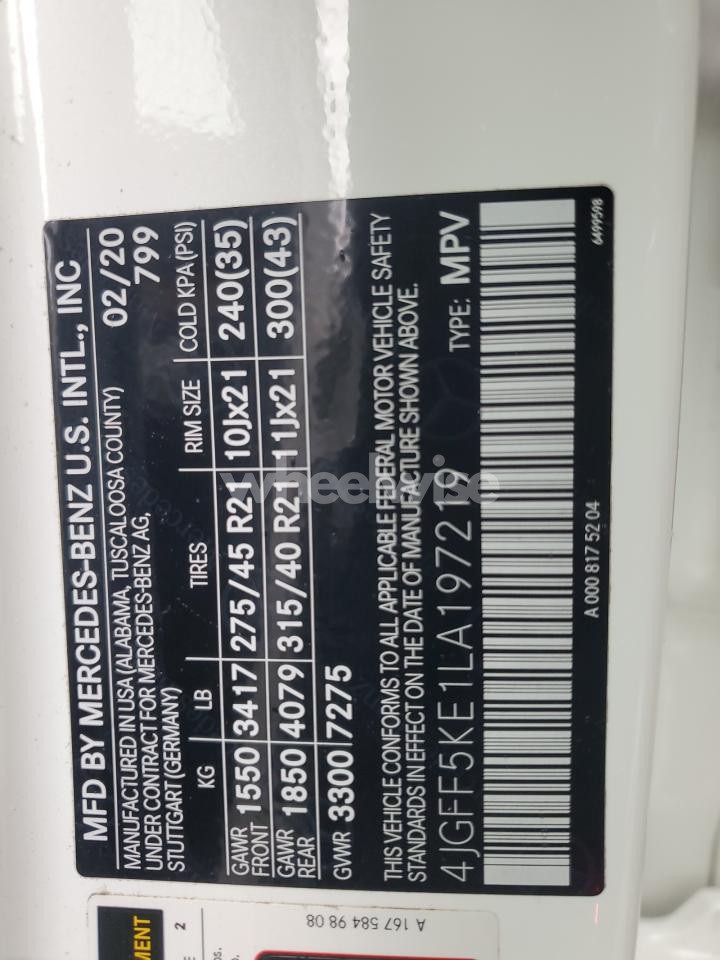 Photo 13 of 2020 MERCEDES-BENZ GLS 450 4MATIC (VIN 4JGFF5KE1LA197219)