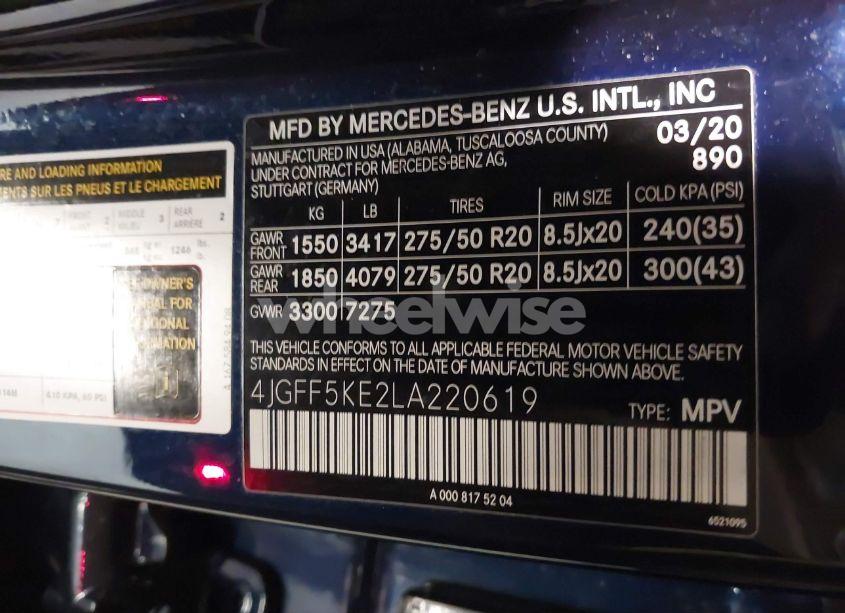 Photo 9 of 2020 Mercedes-benz Gls 450 4MATIC (VIN 4JGFF5KE2LA220619)