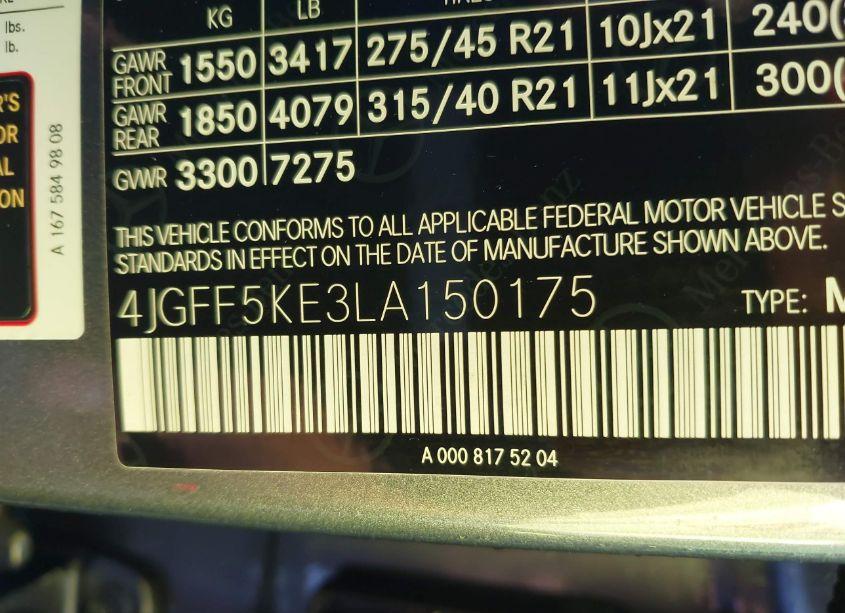 Photo 9 of 2020 Mercedes-benz Gls 450 4MATIC (VIN 4JGFF5KE3LA150175)