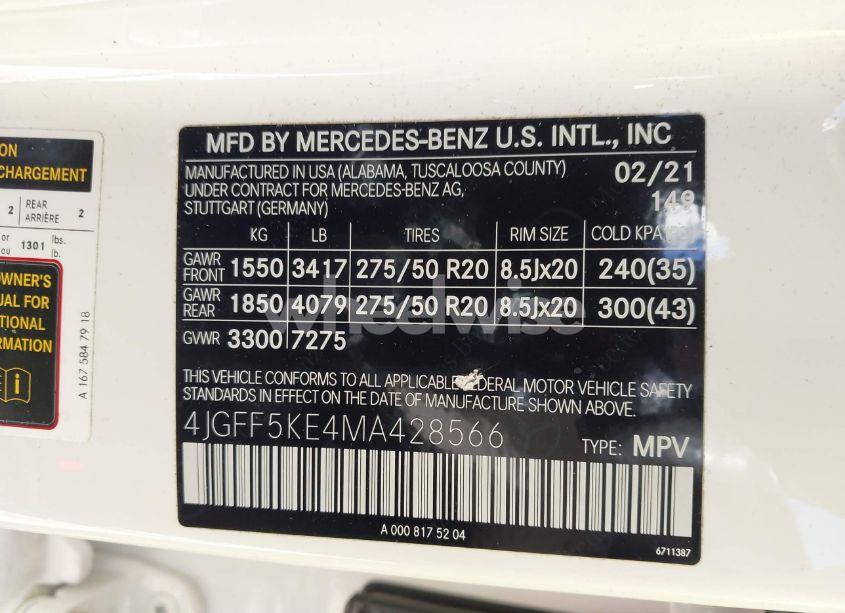 Photo 9 of 2021 Mercedes-benz Gls 450 4MATIC (VIN 4JGFF5KE4MA428566)