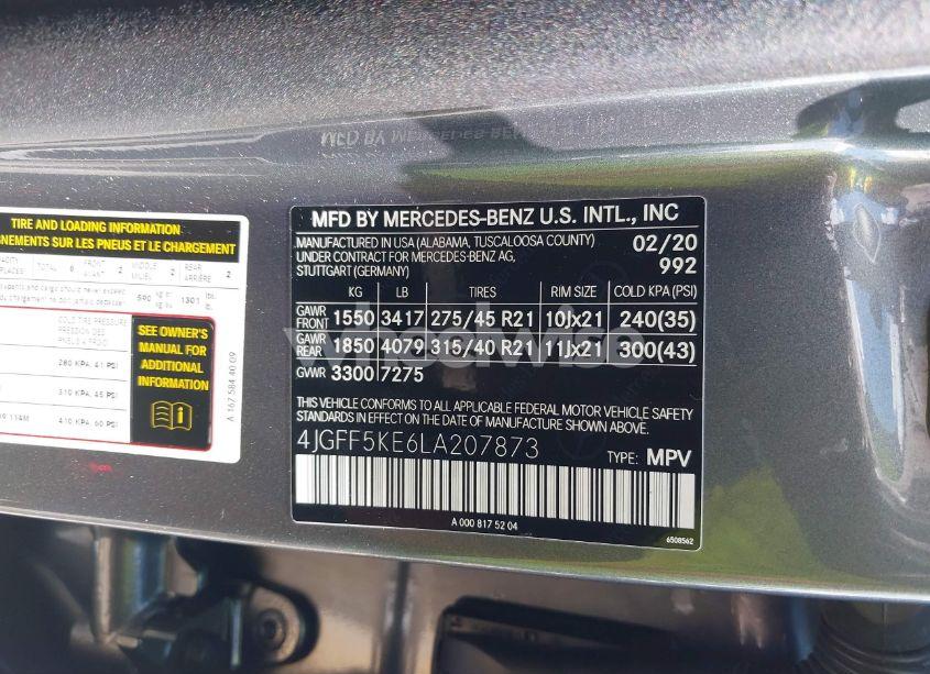 Photo 9 of 2020 Mercedes-benz Gls 450 4MATIC (VIN 4JGFF5KE6LA207873)