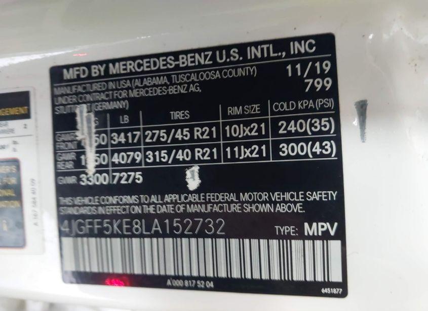 Photo 9 of 2020 Mercedes-benz Gls 450 4MATIC (VIN 4JGFF5KE8LA152732)